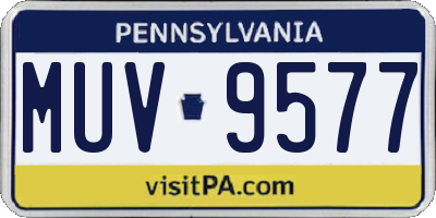 PA license plate MUV9577