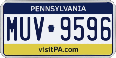 PA license plate MUV9596