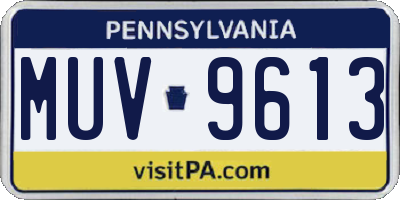 PA license plate MUV9613