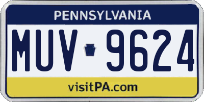 PA license plate MUV9624