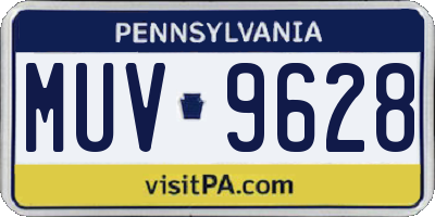 PA license plate MUV9628