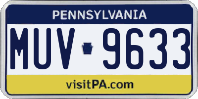 PA license plate MUV9633