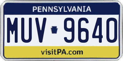 PA license plate MUV9640