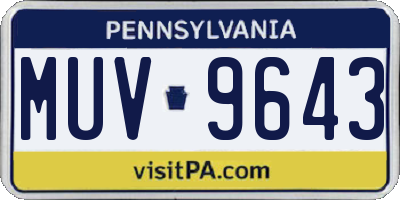 PA license plate MUV9643