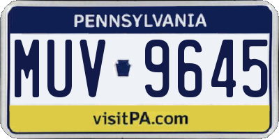 PA license plate MUV9645