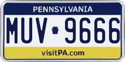 PA license plate MUV9666