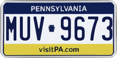 PA license plate MUV9673