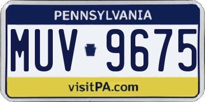 PA license plate MUV9675