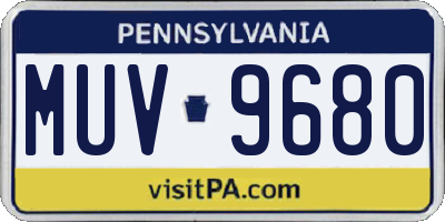 PA license plate MUV9680