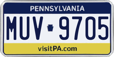 PA license plate MUV9705