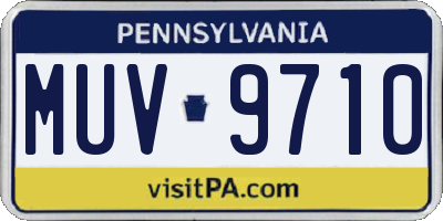 PA license plate MUV9710