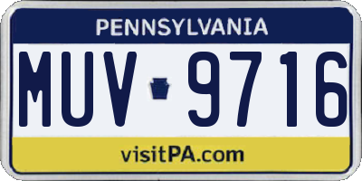 PA license plate MUV9716