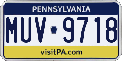 PA license plate MUV9718