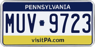 PA license plate MUV9723