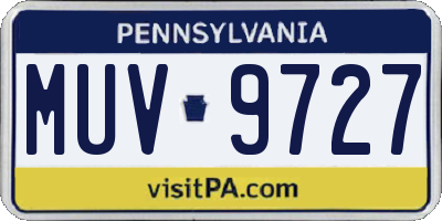 PA license plate MUV9727
