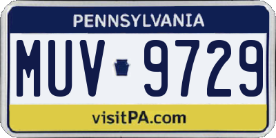 PA license plate MUV9729