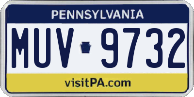 PA license plate MUV9732