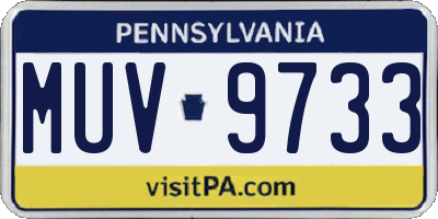 PA license plate MUV9733