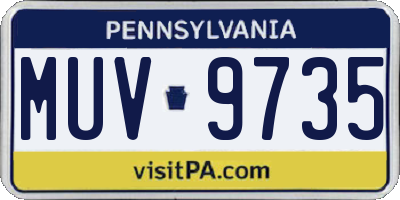 PA license plate MUV9735