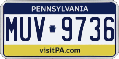 PA license plate MUV9736