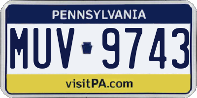 PA license plate MUV9743
