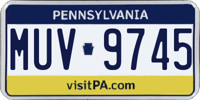 PA license plate MUV9745