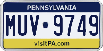 PA license plate MUV9749