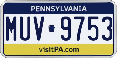 PA license plate MUV9753
