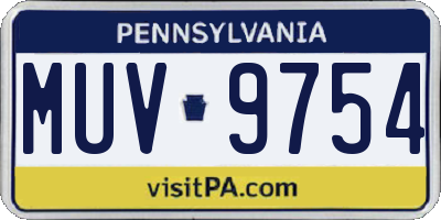 PA license plate MUV9754