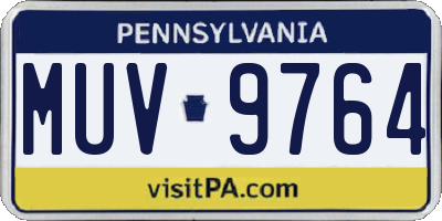 PA license plate MUV9764