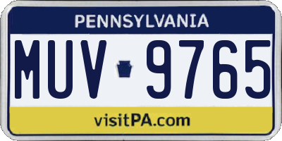 PA license plate MUV9765