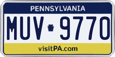 PA license plate MUV9770
