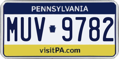 PA license plate MUV9782
