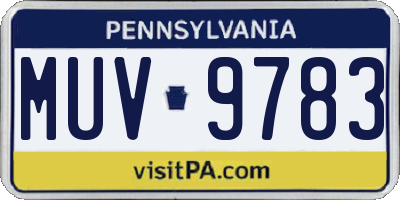 PA license plate MUV9783