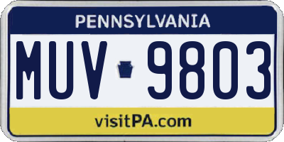PA license plate MUV9803