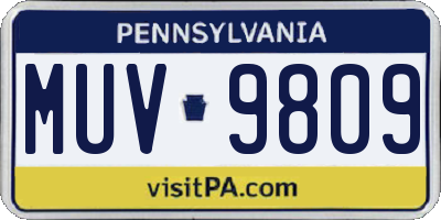 PA license plate MUV9809