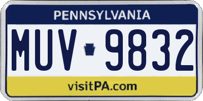 PA license plate MUV9832
