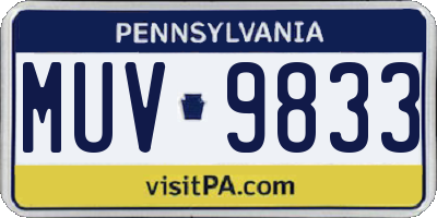 PA license plate MUV9833
