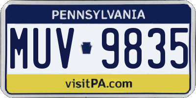 PA license plate MUV9835
