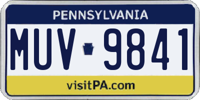 PA license plate MUV9841