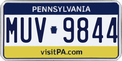PA license plate MUV9844