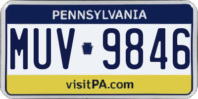 PA license plate MUV9846