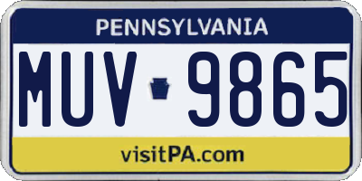 PA license plate MUV9865