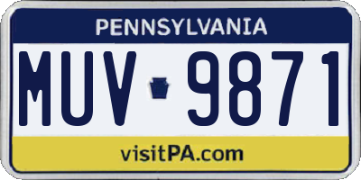 PA license plate MUV9871