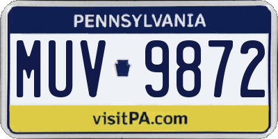 PA license plate MUV9872