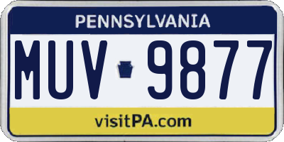 PA license plate MUV9877