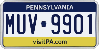PA license plate MUV9901
