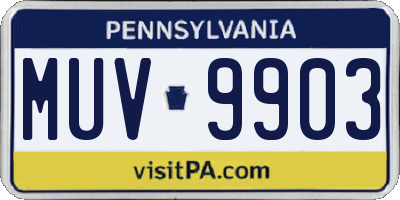 PA license plate MUV9903