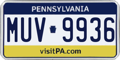 PA license plate MUV9936