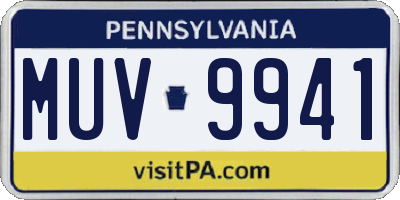 PA license plate MUV9941